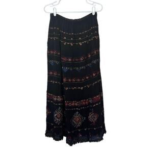 Chico’s Elastic Waist Maxi Skirt Size 1 (M/8) Beaded Sequin Embroidered Boho NWT